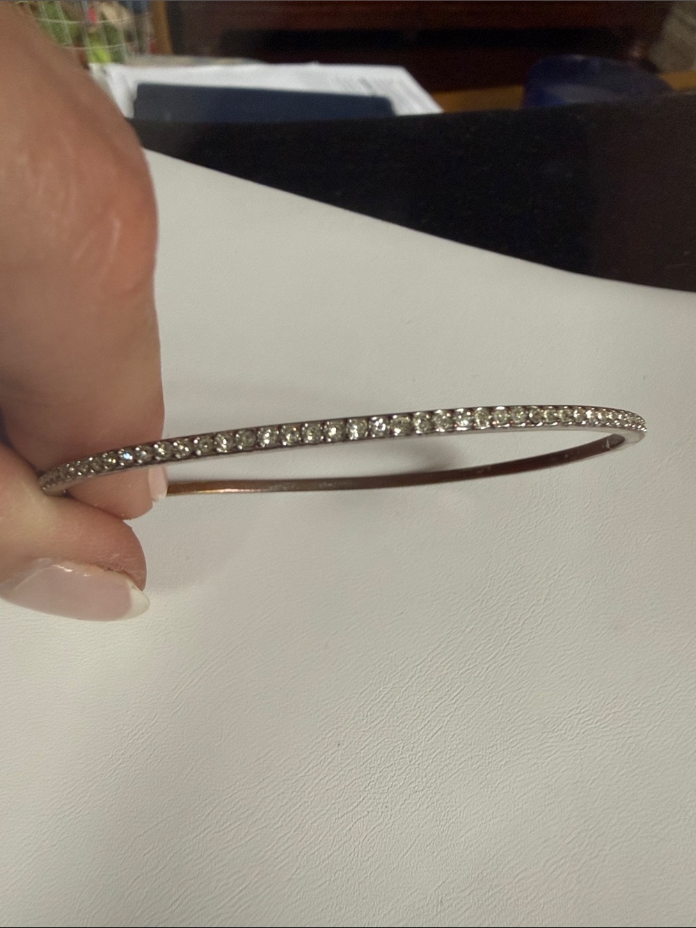 Rhinestone Slim Bangle Bracelet